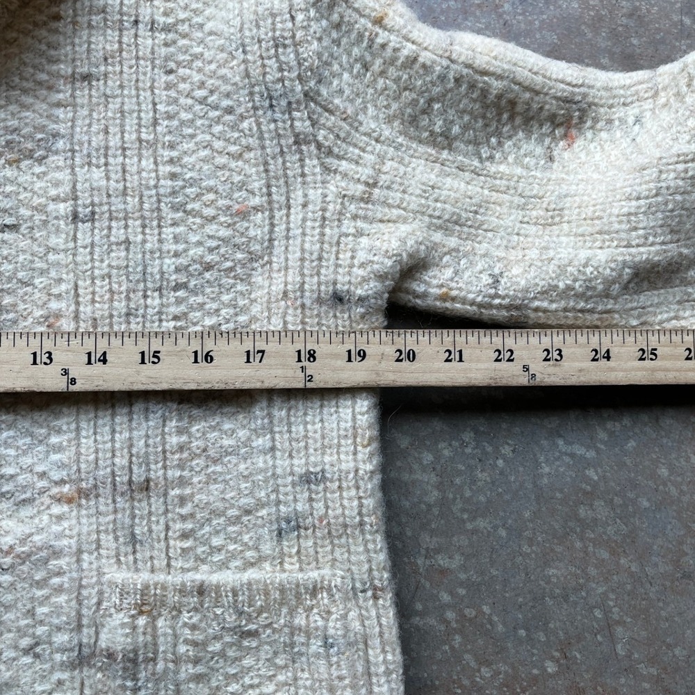 Pendleton Vintage Wool Shawl Collar Zip Cardigan Sweater Cream Fleck USA Large - Picture 6 of 7